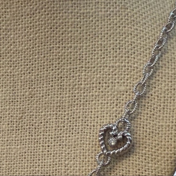 Judith Ripka Silver Chain Necklace with Heart Accents - Picture 8 of 8
